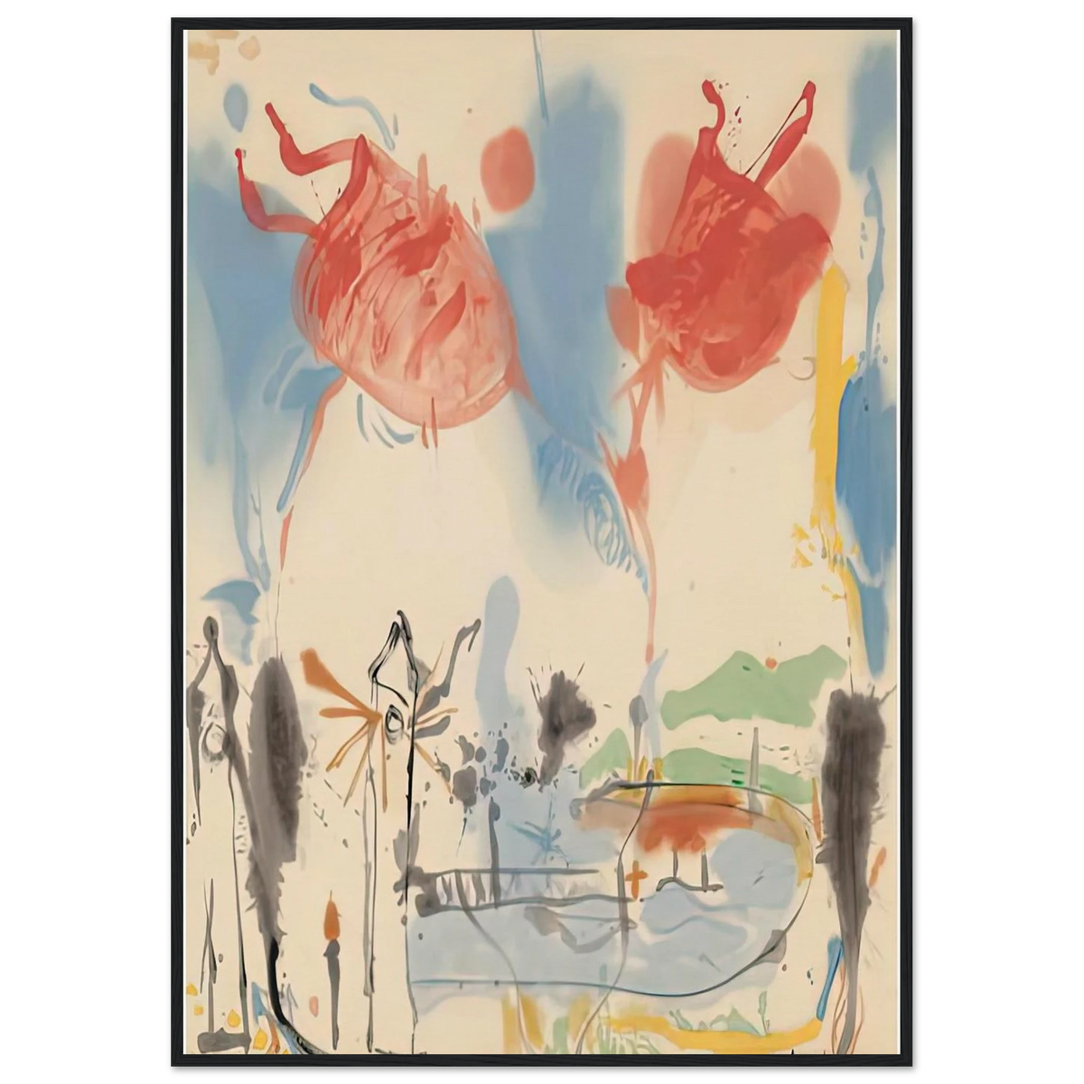 Round Trip, 1957- Framed Poster | Helen Frankenthaler Framed Prints Wall Art | Frankenthaler Helen