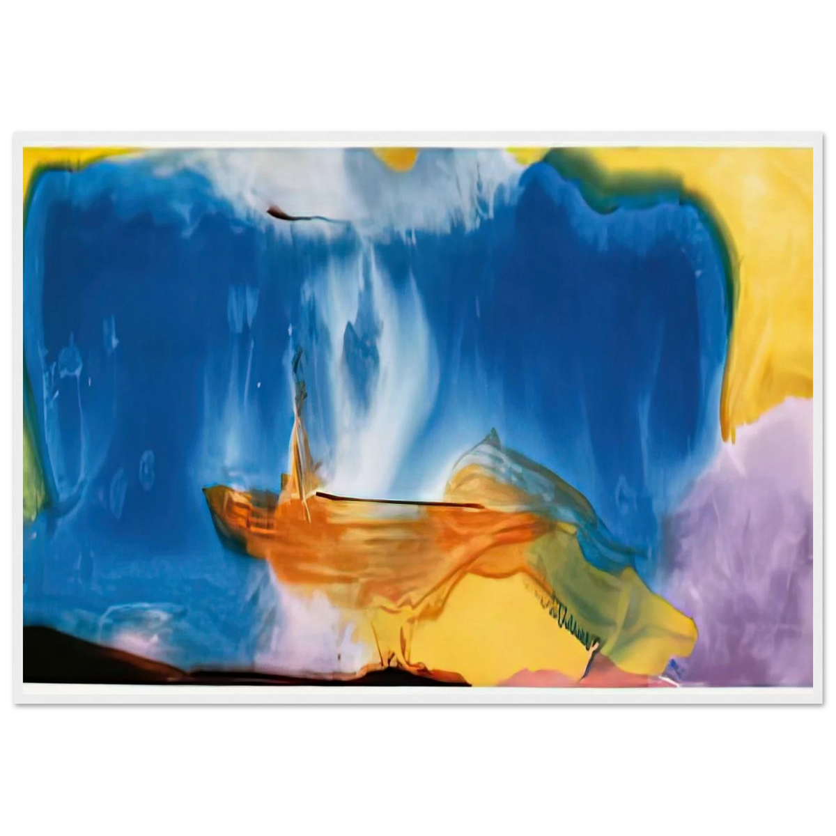 Moveable Blue, 1973- Framed Poster | Helen Frankenthaler Framed Prints Wall Art | Frankenthaler Helen