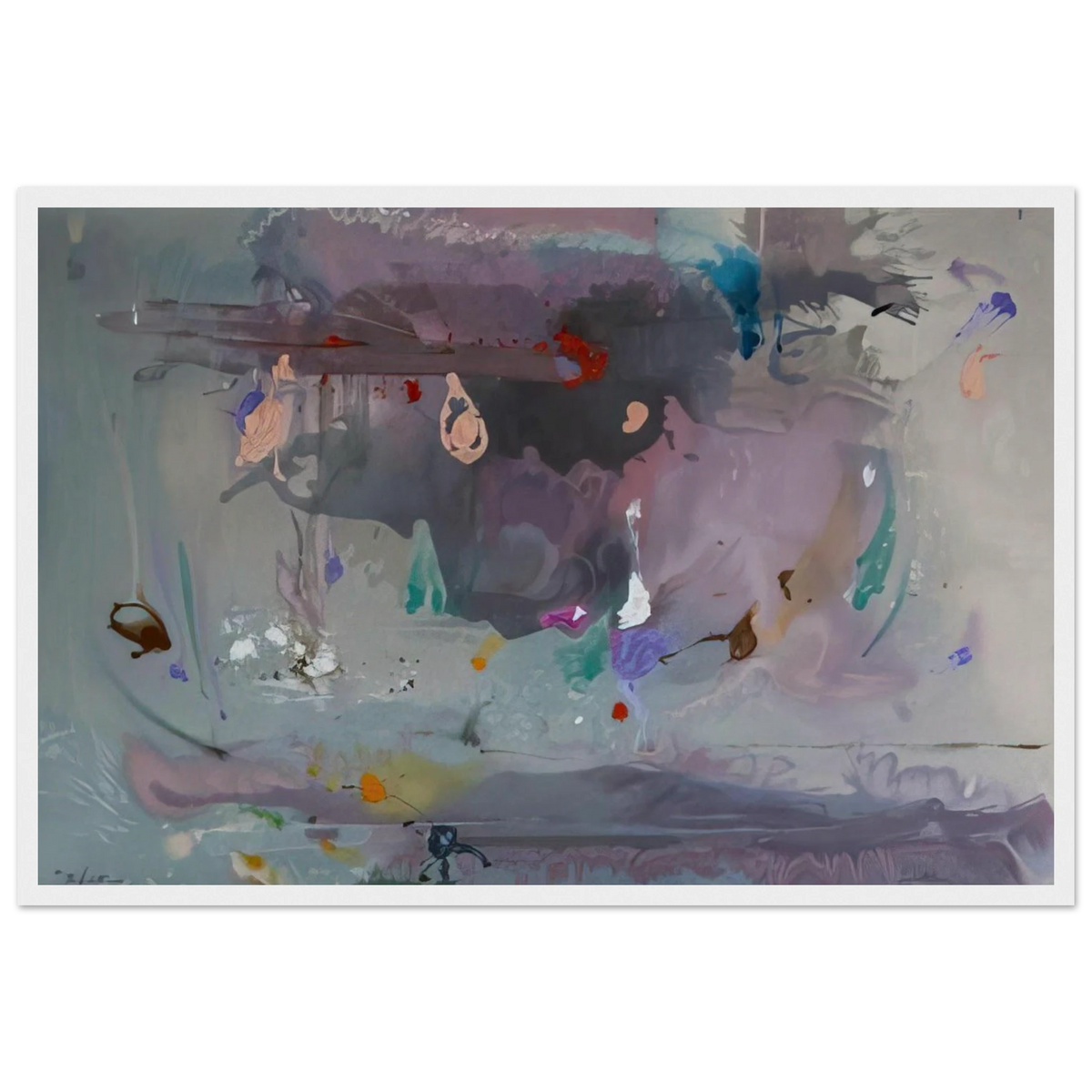 Grey Fireworks - 2000 Framed Poster | Helen Frankenthaler Framed Prints Wall Art | Frankenthaler Helen