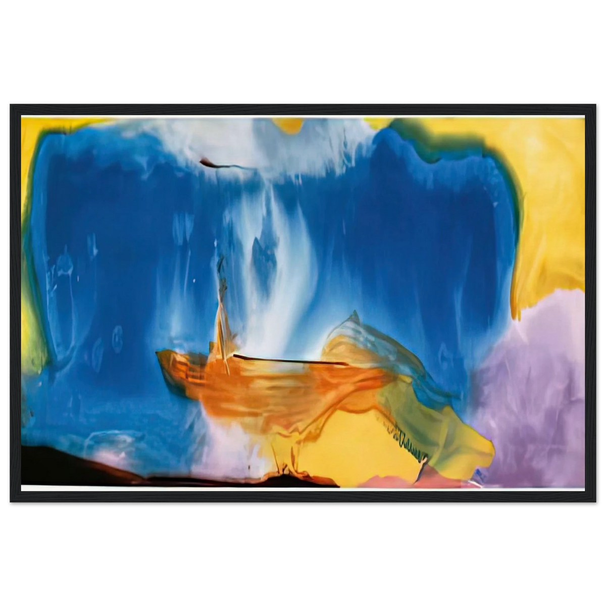 Moveable Blue, 1973- Framed Poster | Helen Frankenthaler Framed Prints Wall Art | Frankenthaler Helen