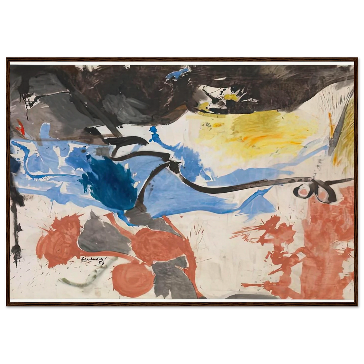 Hotel Cro-Magnon, 1958- Framed Poster | Helen Frankenthaler Framed Prints Wall Art | Frankenthaler Helen