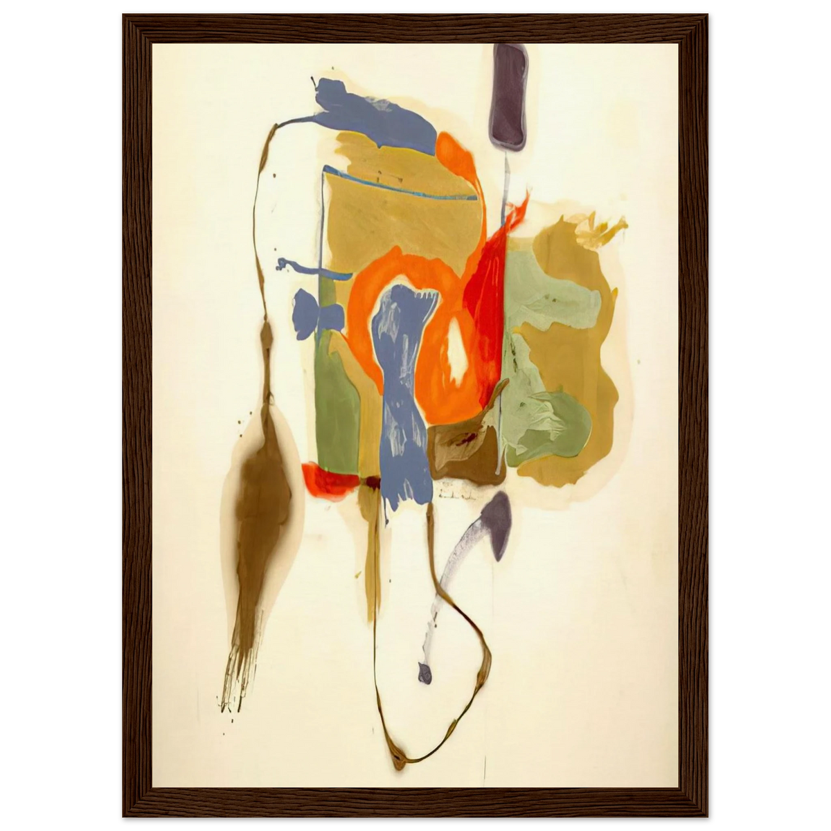 Blue Form in a Scene - 1961 Framed Poster | Helen Frankenthaler Framed Prints Wall Art | Frankenthaler Helen