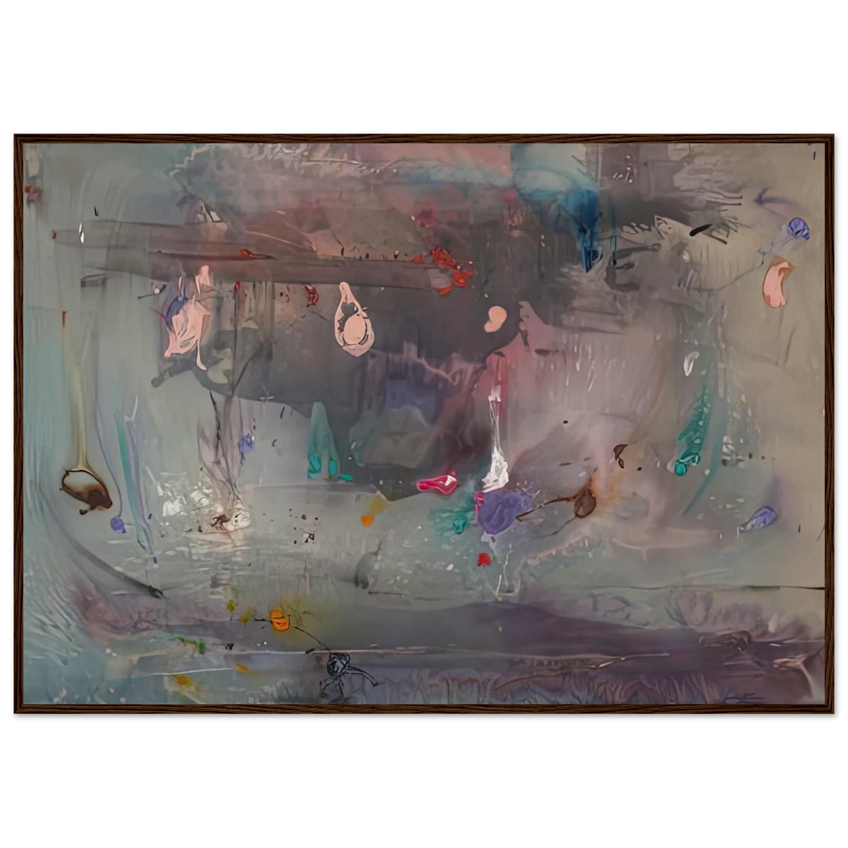 Grey Fireworks, 1982- Framed Poster | Helen Frankenthaler Framed Prints Wall Art | Frankenthaler Helen