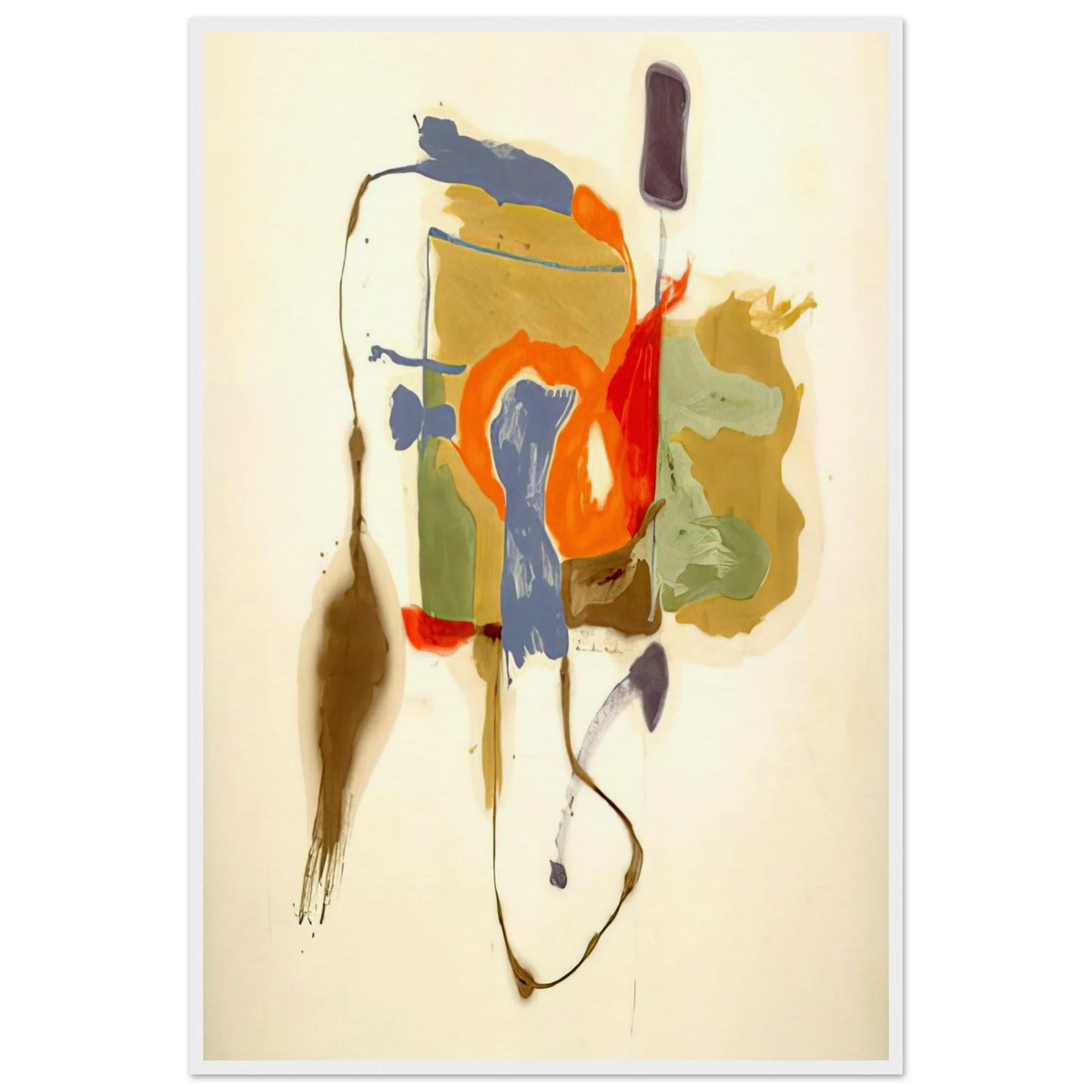 Blue Form in a Scene - 1961 Framed Poster | Helen Frankenthaler Framed Prints Wall Art | Frankenthaler Helen