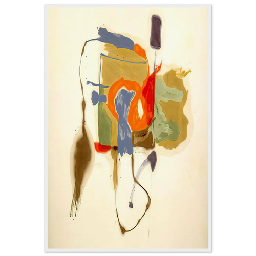 Blue Form in a Scene - 1961 Framed Poster | Helen Frankenthaler Framed Prints Wall Art | Frankenthaler Helen