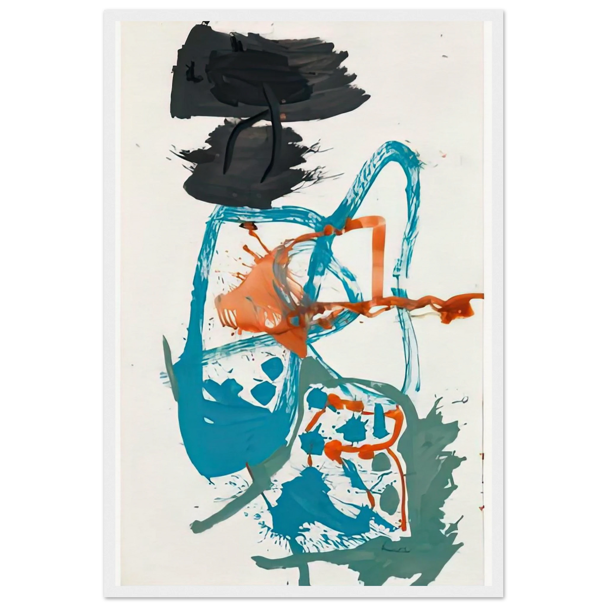 Winter Figure with Black Overhead, 1959- Framed Poster | Helen Frankenthaler Framed Prints Wall Art | Frankenthaler Helen