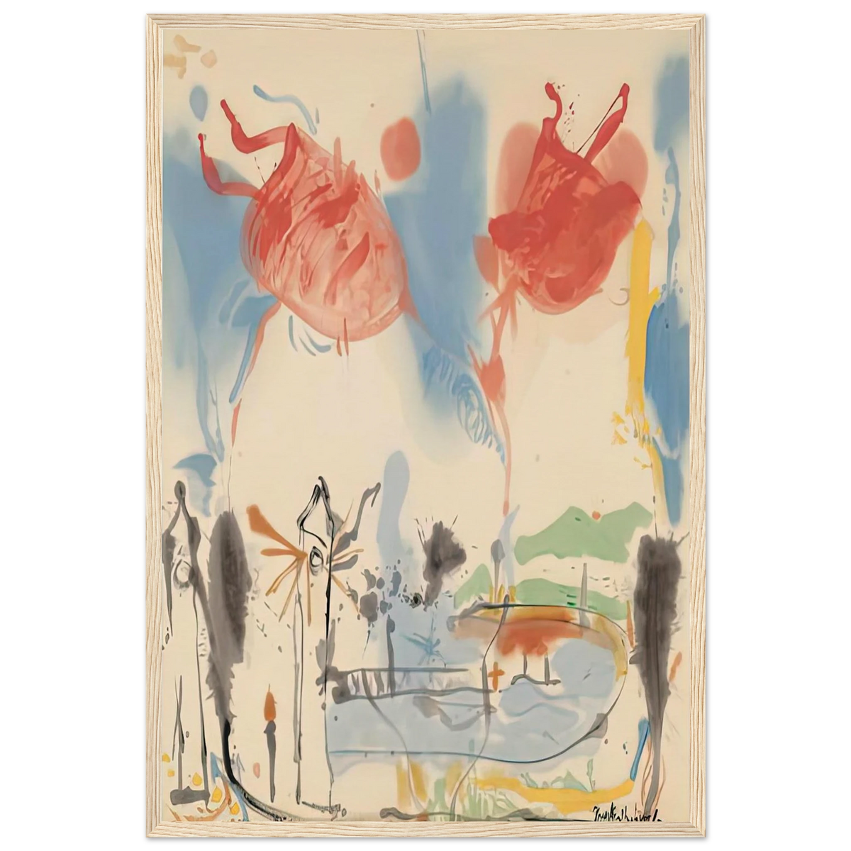 Round Trip, 1957- Framed Poster | Helen Frankenthaler Framed Prints Wall Art | Frankenthaler Helen