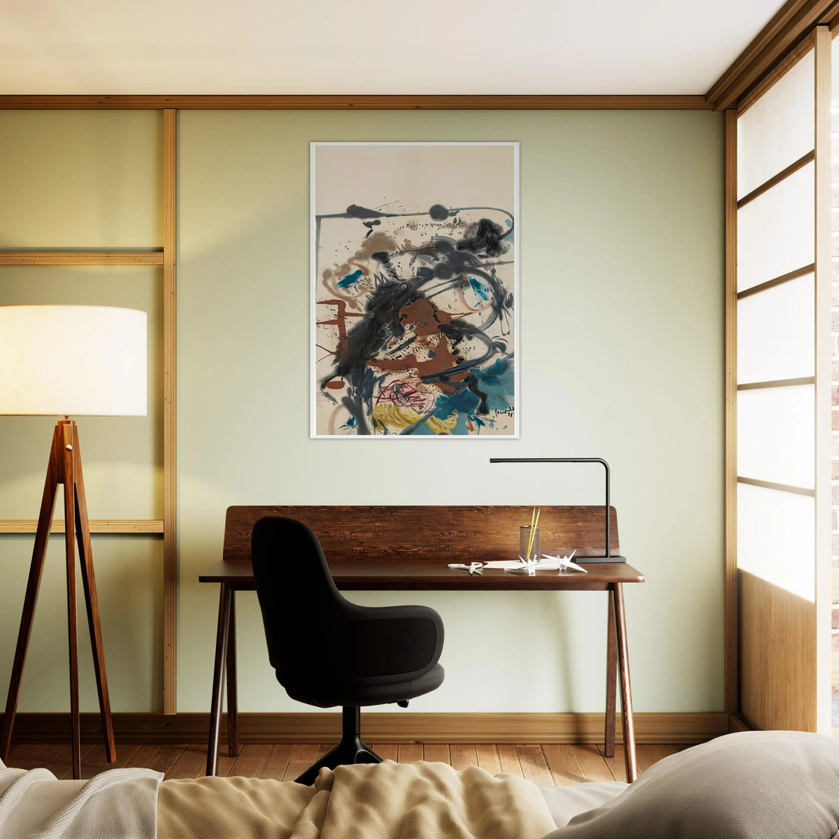 Winter Hunt, 1958- Framed Poster | Helen Frankenthaler Framed Prints Wall Art | Frankenthaler Helen