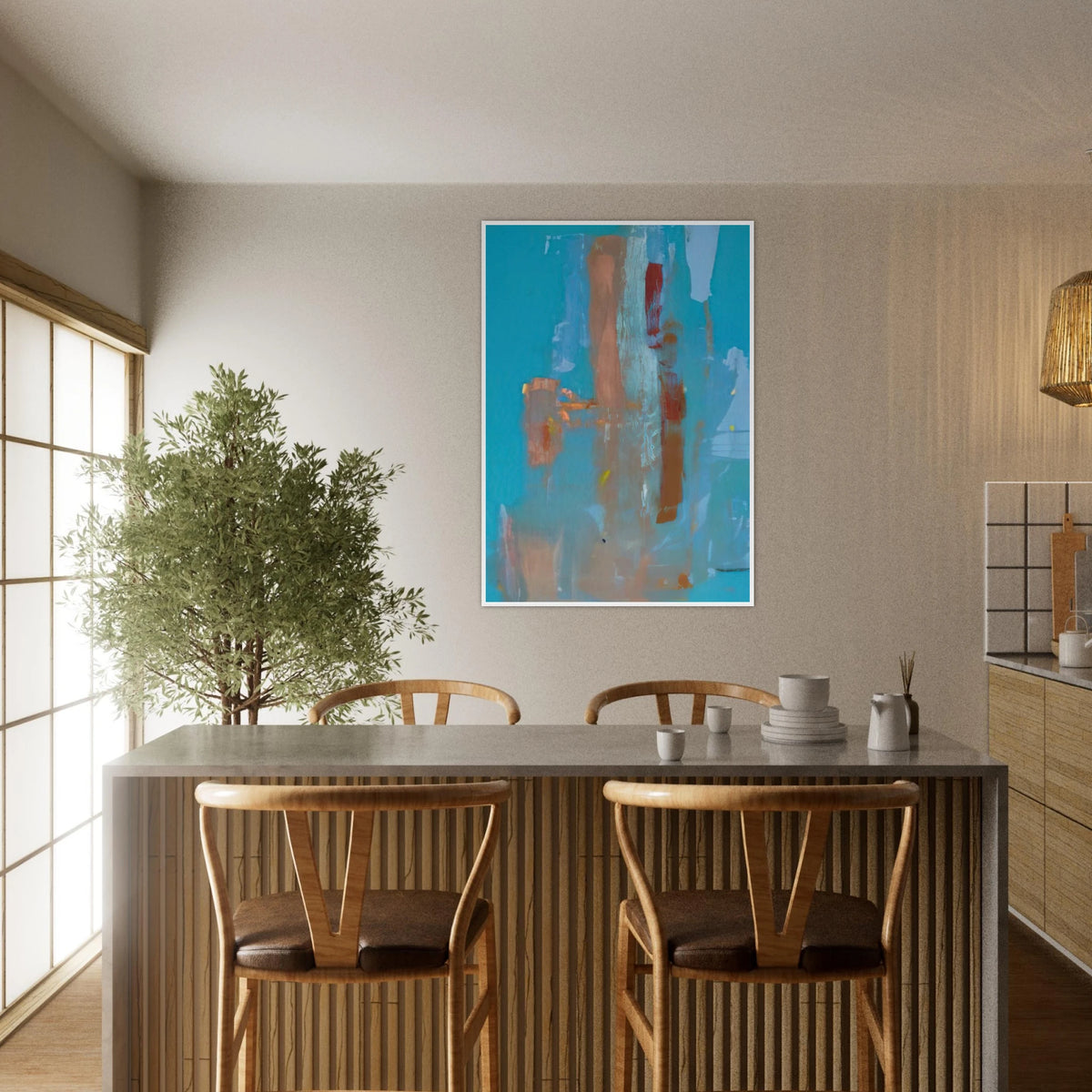 In on Blue - 1976 Framed Poster | Helen Frankenthaler Framed Prints Wall Art | Frankenthaler Helen