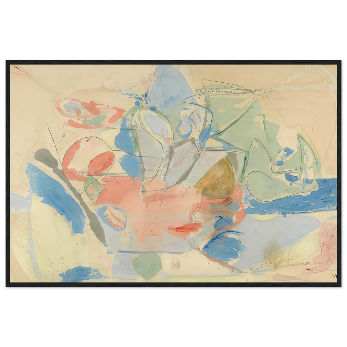 Mountains and Sea, 1952- Framed Poster | Helen Frankenthaler Framed Prints Wall Art | Frankenthaler Helen