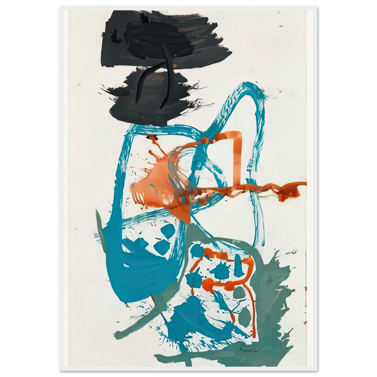 Winter Figure with Black Overhead, 1959- Framed Poster | Helen Frankenthaler Framed Prints Wall Art | Frankenthaler Helen