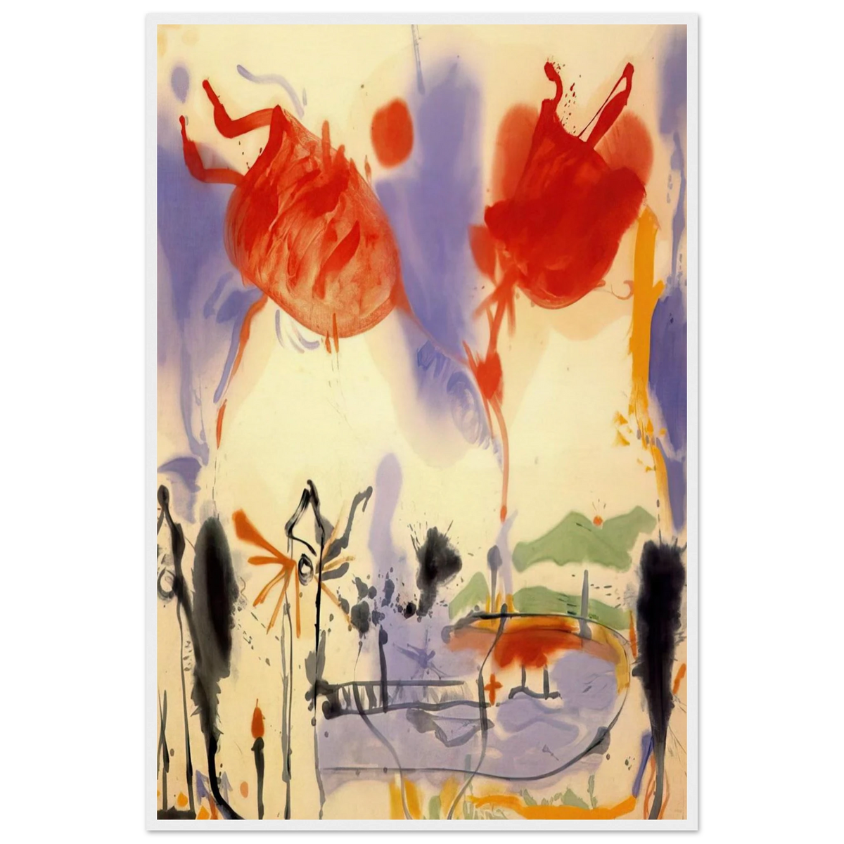 Round Trip - 1957 Framed Poster | Helen Frankenthaler Framed Prints Wall Art | Frankenthaler Helen