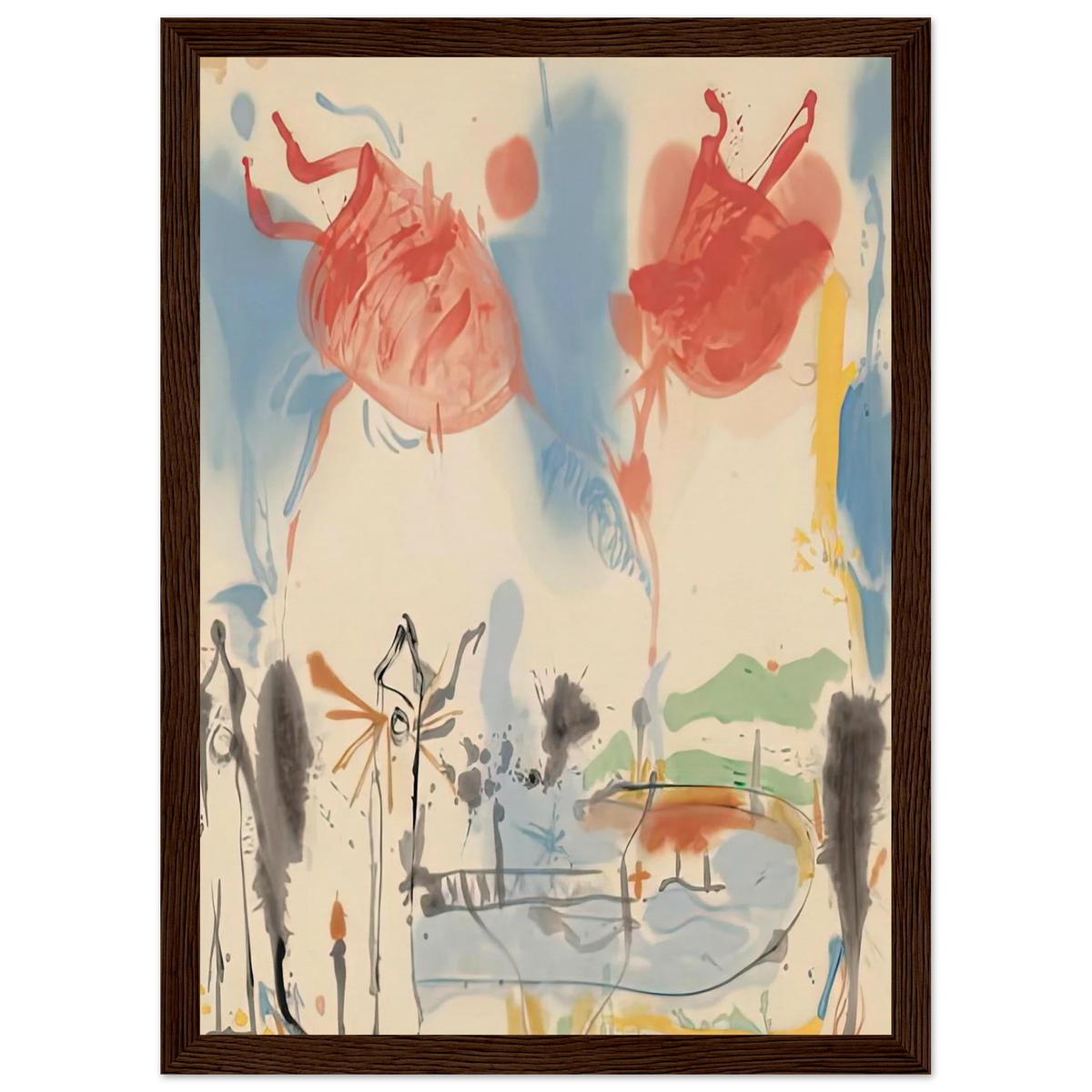 Round Trip, 1957- Framed Poster | Helen Frankenthaler Framed Prints Wall Art | Frankenthaler Helen