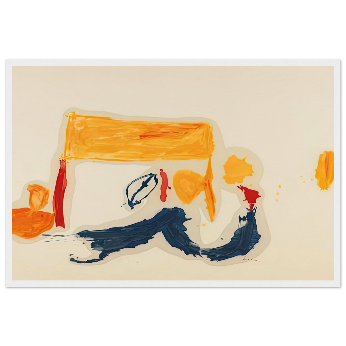 Yellow Games, 1962- Framed Poster | Helen Frankenthaler Framed Prints Wall Art | Frankenthaler Helen