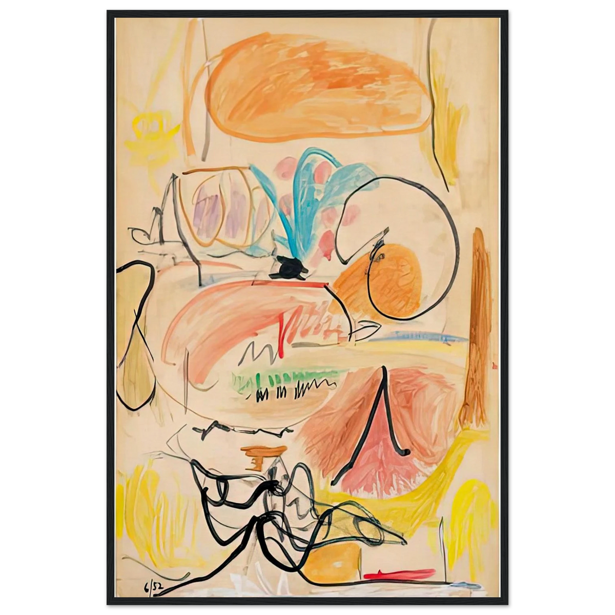 Window Shade No. 1, 1952- Framed Poster | Helen Frankenthaler Framed Prints Wall Art | Frankenthaler Helen