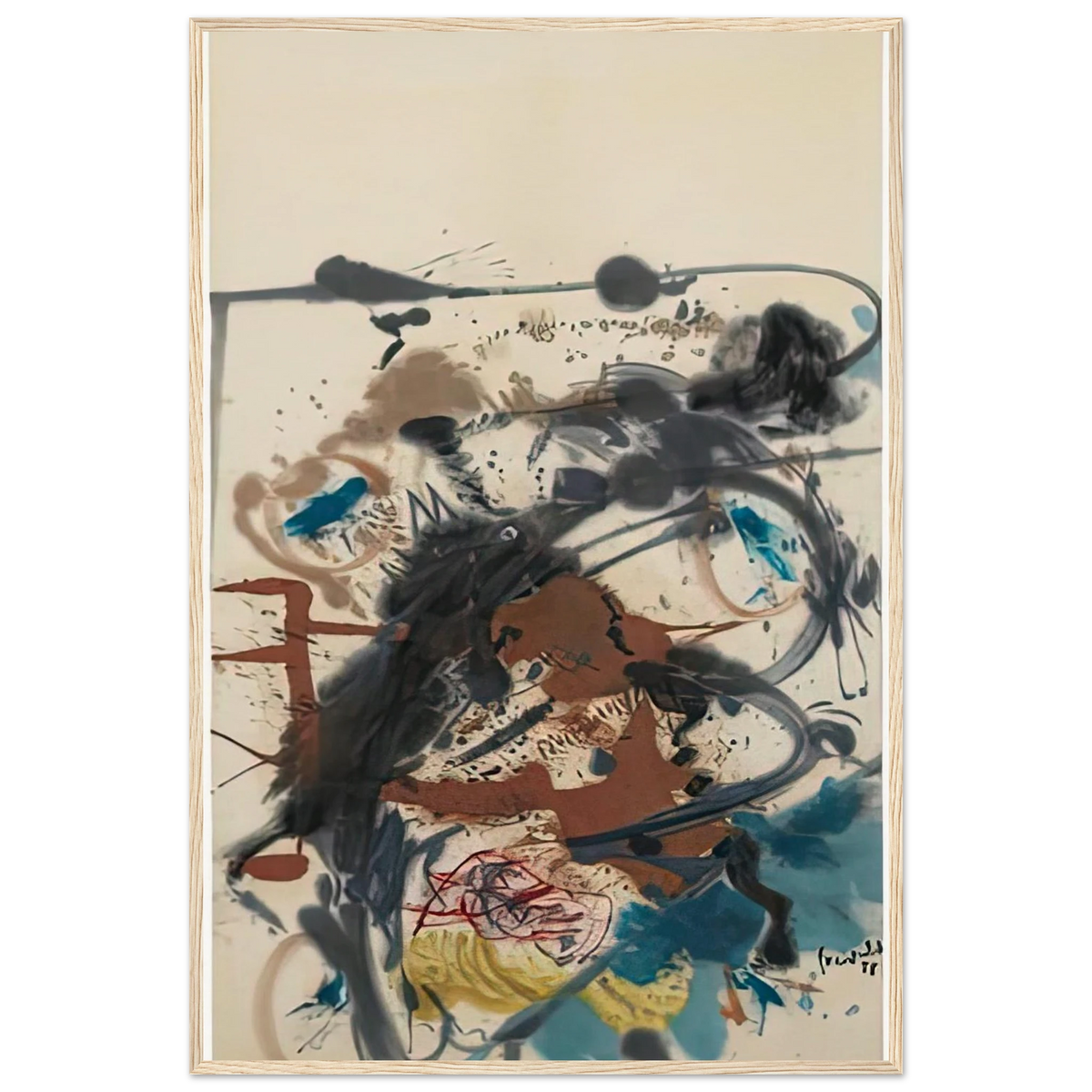 Winter Hunt, 1958- Framed Poster | Helen Frankenthaler Framed Prints Wall Art | Frankenthaler Helen