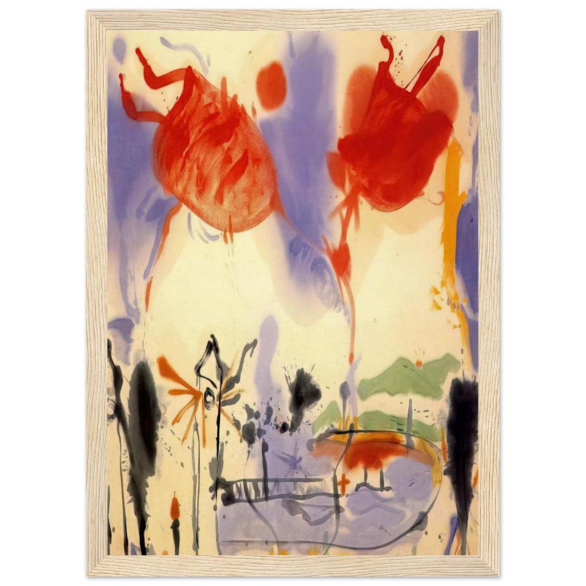 Round Trip - 1957 Framed Poster | Helen Frankenthaler Framed Prints Wall Art | Frankenthaler Helen