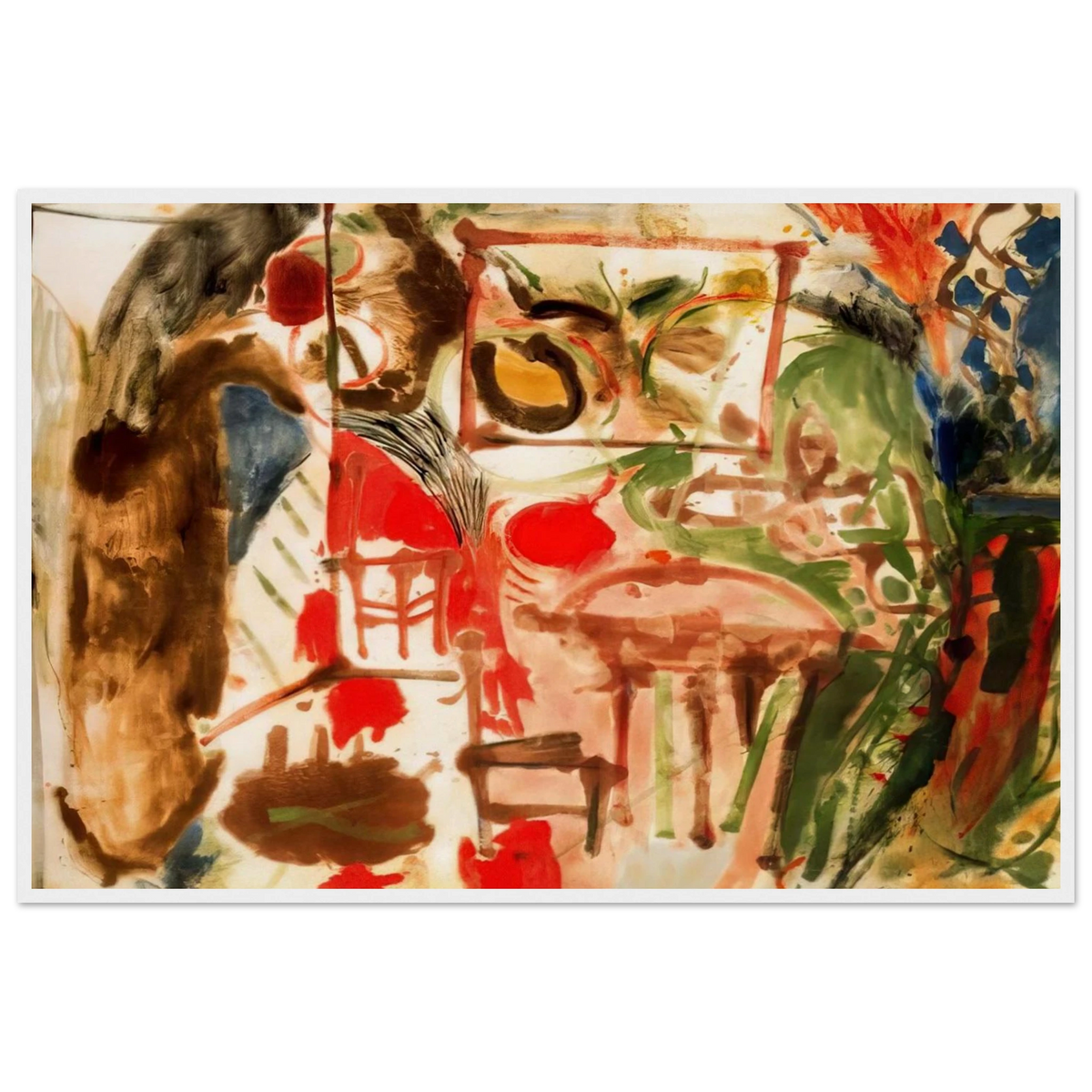 Interior - 1957 Framed Poster | Helen Frankenthaler Framed Prints Wall Art | Frankenthaler Helen