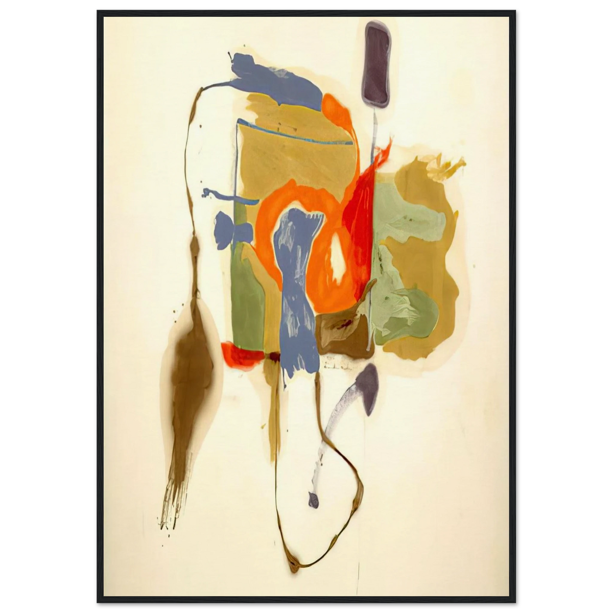 Blue Form in a Scene - 1961 Framed Poster | Helen Frankenthaler Framed Prints Wall Art | Frankenthaler Helen