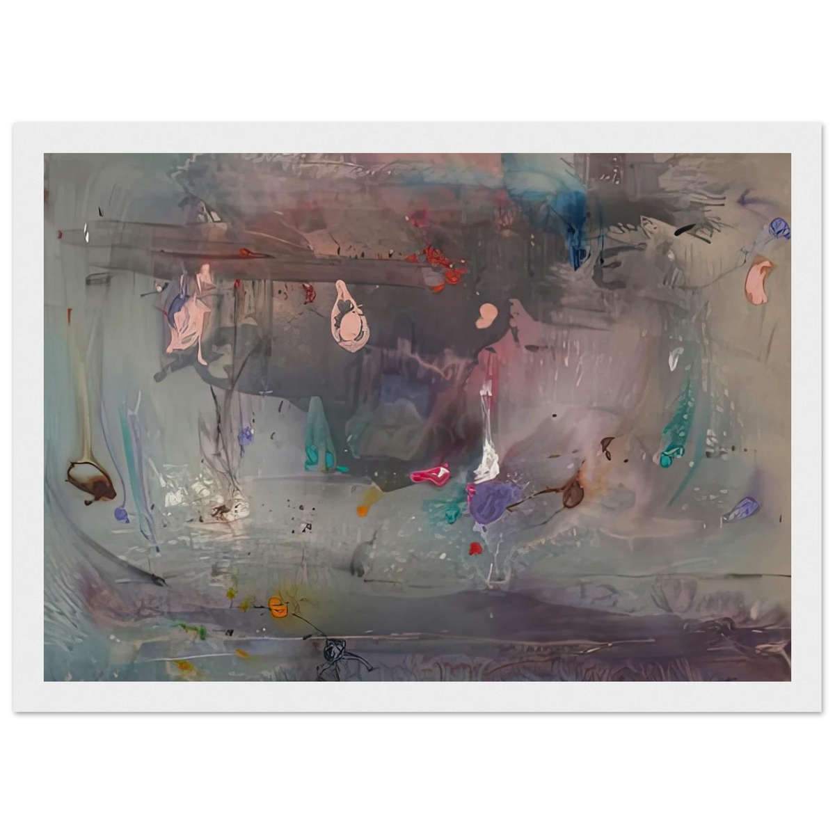 Grey Fireworks, 1982- Framed Poster | Helen Frankenthaler Framed Prints Wall Art | Frankenthaler Helen