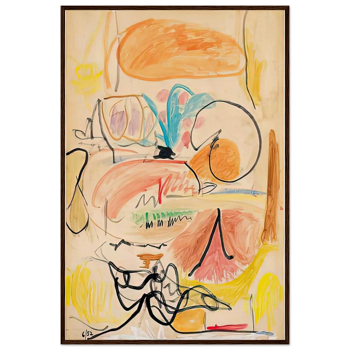 Window Shade No. 1, 1952- Framed Poster | Helen Frankenthaler Framed Prints Wall Art | Frankenthaler Helen
