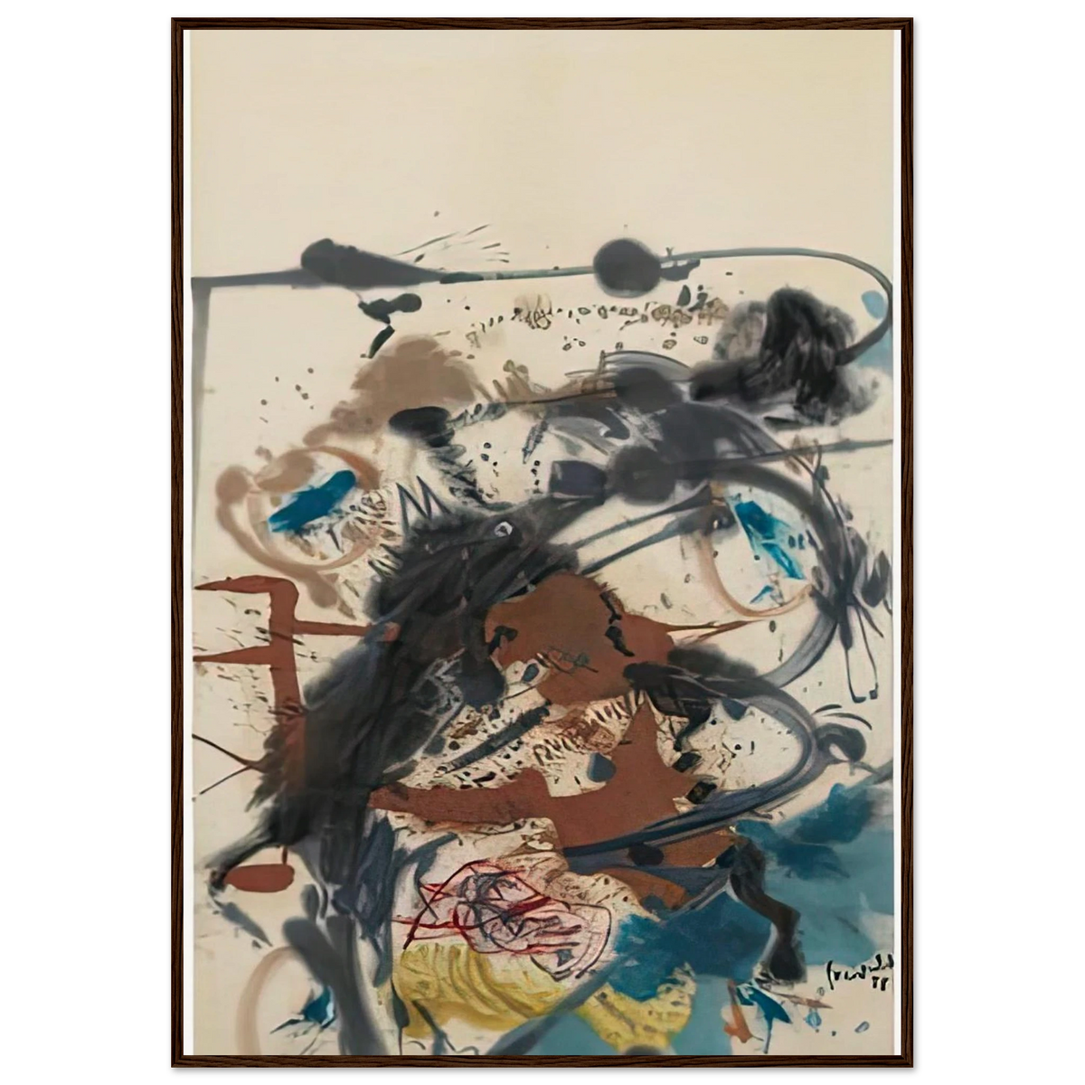 Winter Hunt, 1958- Framed Poster | Helen Frankenthaler Framed Prints Wall Art | Frankenthaler Helen