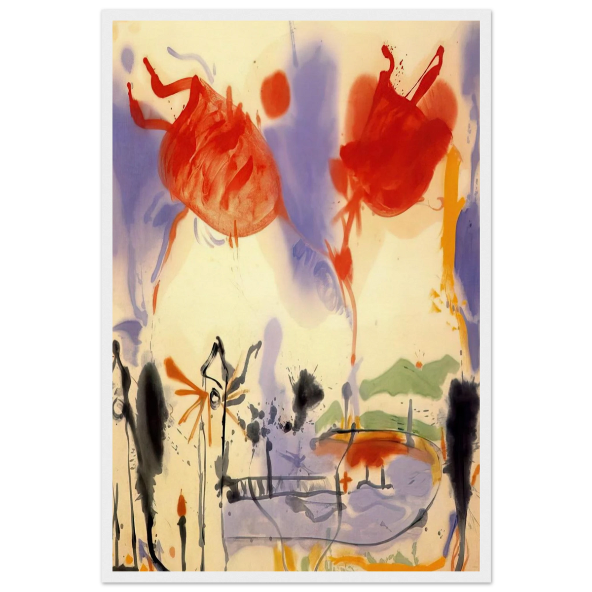 Round Trip - 1957 Framed Poster | Helen Frankenthaler Framed Prints Wall Art | Frankenthaler Helen