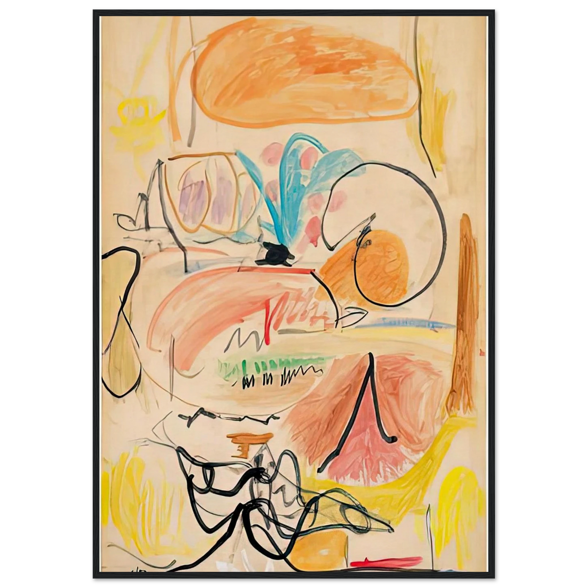 Window Shade No. 1, 1952- Framed Poster | Helen Frankenthaler Framed Prints Wall Art | Frankenthaler Helen