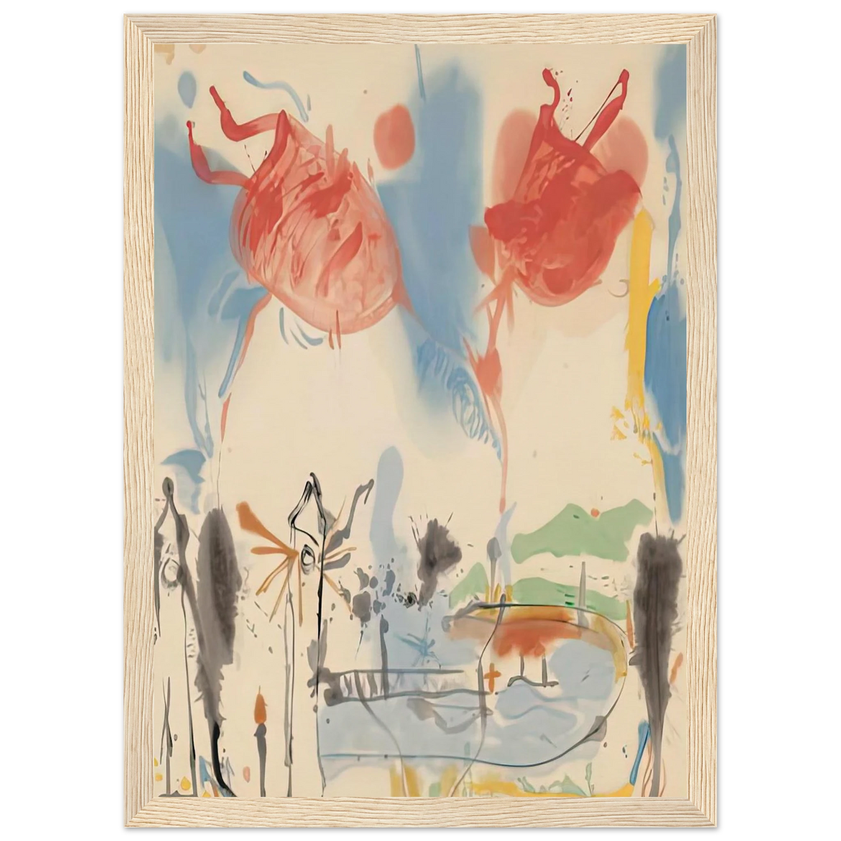Round Trip, 1957- Framed Poster | Helen Frankenthaler Framed Prints Wall Art | Frankenthaler Helen
