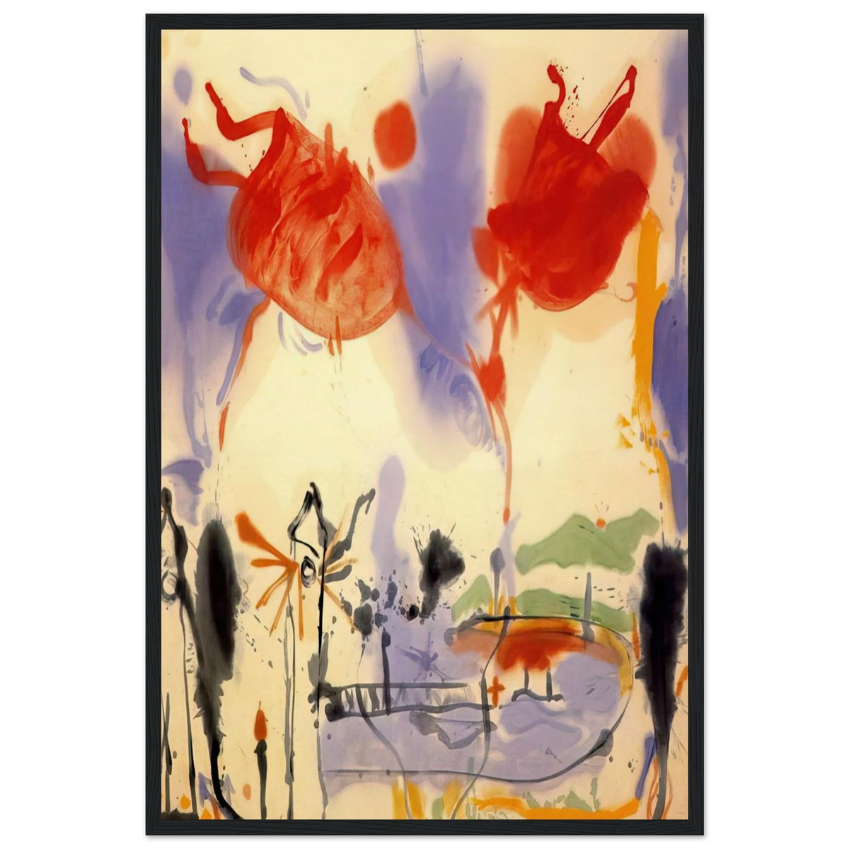 Round Trip - 1957 Framed Poster | Helen Frankenthaler Framed Prints Wall Art | Frankenthaler Helen
