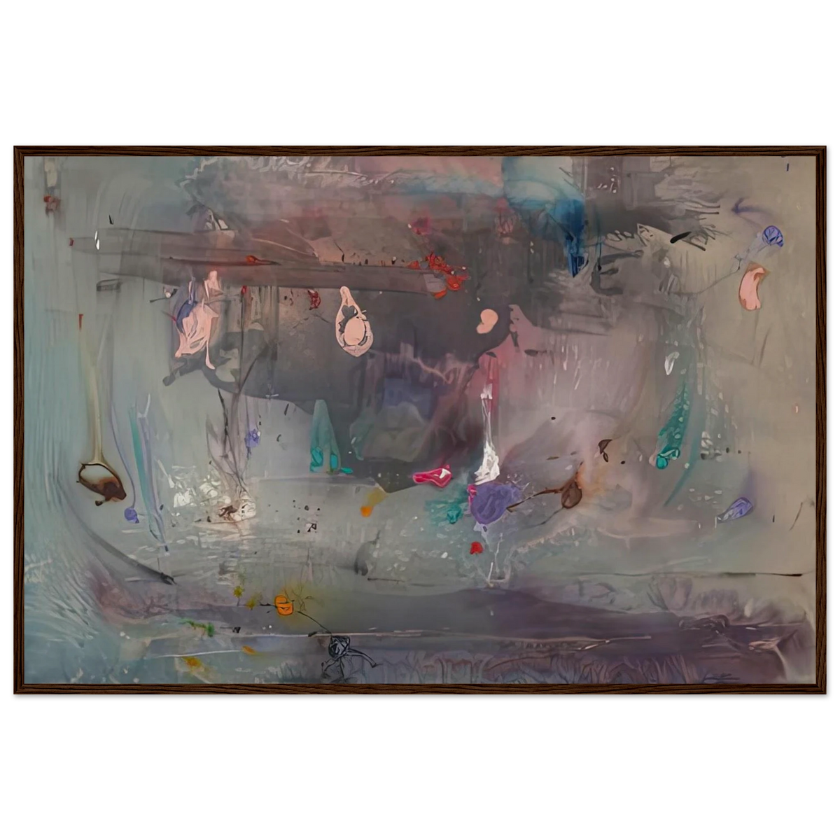 Grey Fireworks, 1982- Framed Poster | Helen Frankenthaler Framed Prints Wall Art | Frankenthaler Helen