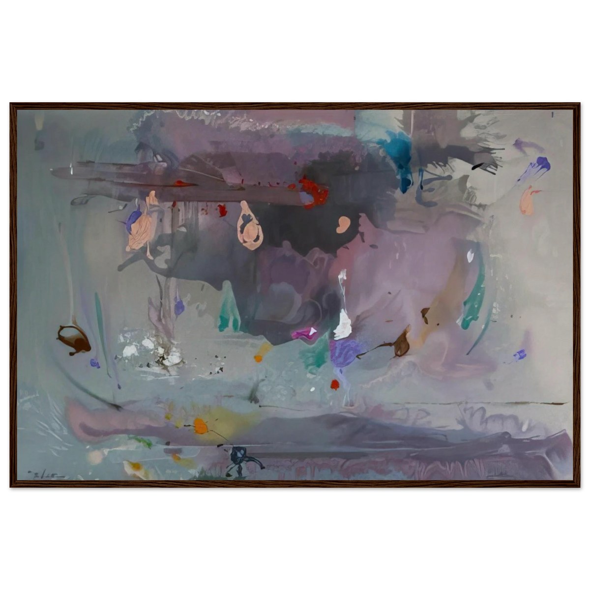 Grey Fireworks - 2000 Framed Poster | Helen Frankenthaler Framed Prints Wall Art | Frankenthaler Helen