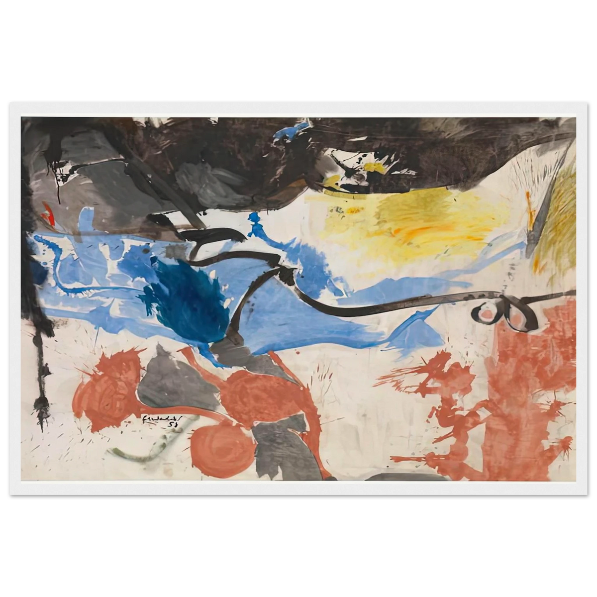 Hotel Cro-Magnon, 1958- Framed Poster | Helen Frankenthaler Framed Prints Wall Art | Frankenthaler Helen