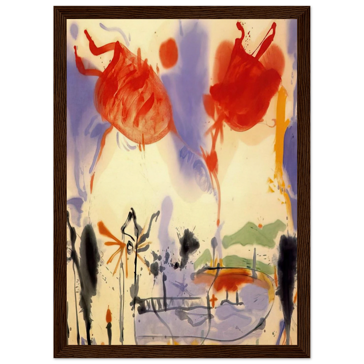 Round Trip - 1957 Framed Poster | Helen Frankenthaler Framed Prints Wall Art | Frankenthaler Helen