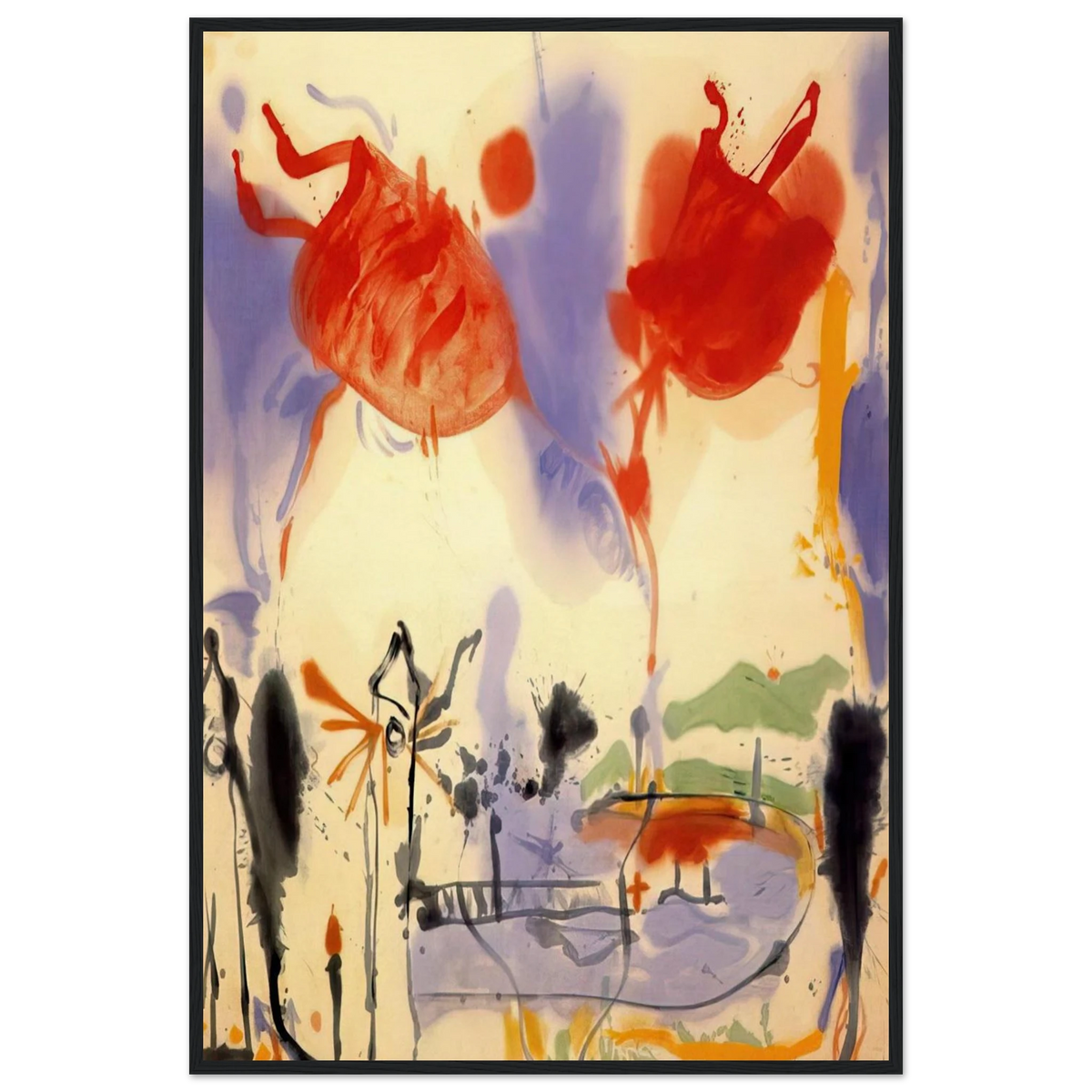Round Trip - 1957 Framed Poster | Helen Frankenthaler Framed Prints Wall Art | Frankenthaler Helen