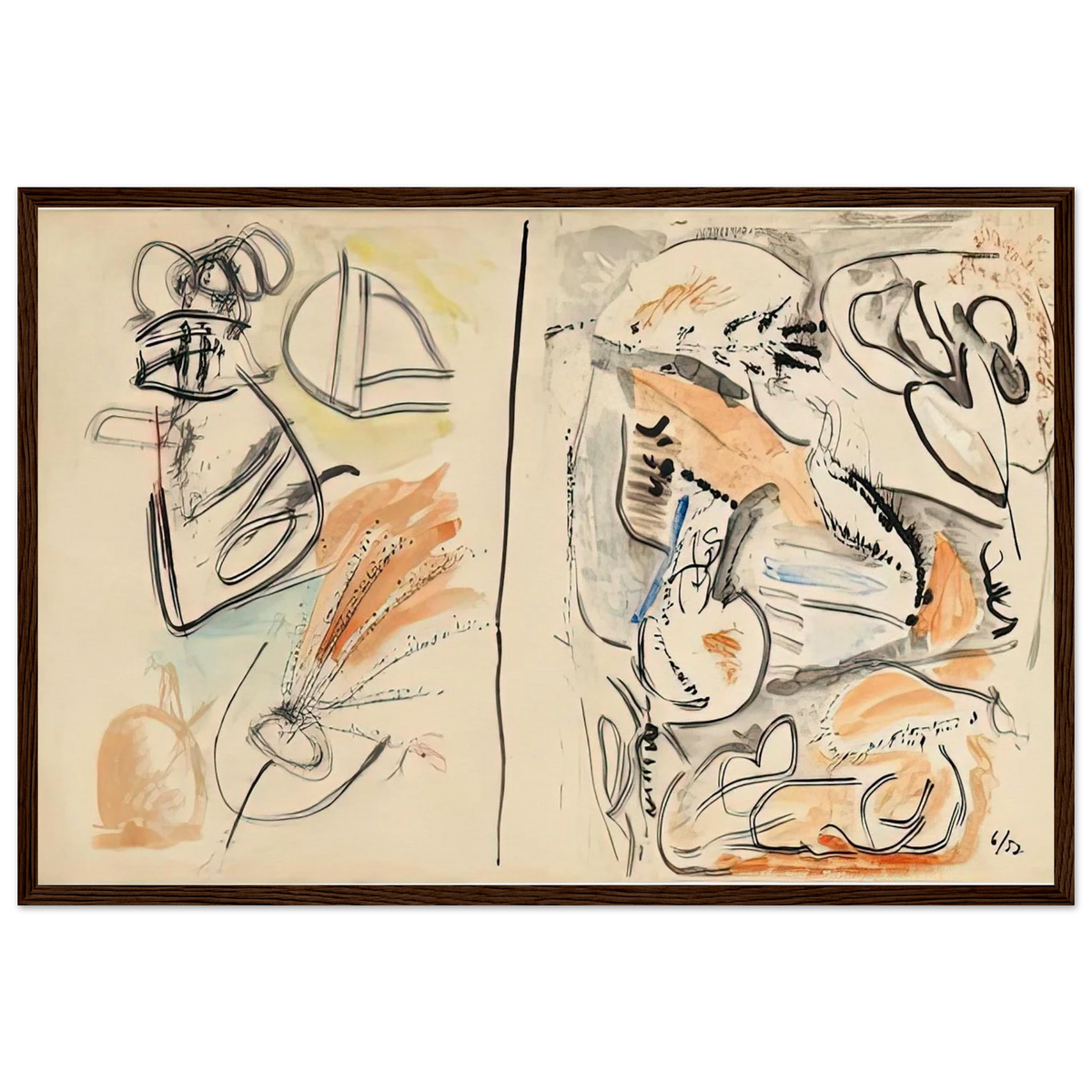 Window Shade No. 2, 1952- Framed Poster | Helen Frankenthaler Framed Prints Wall Art | Frankenthaler Helen
