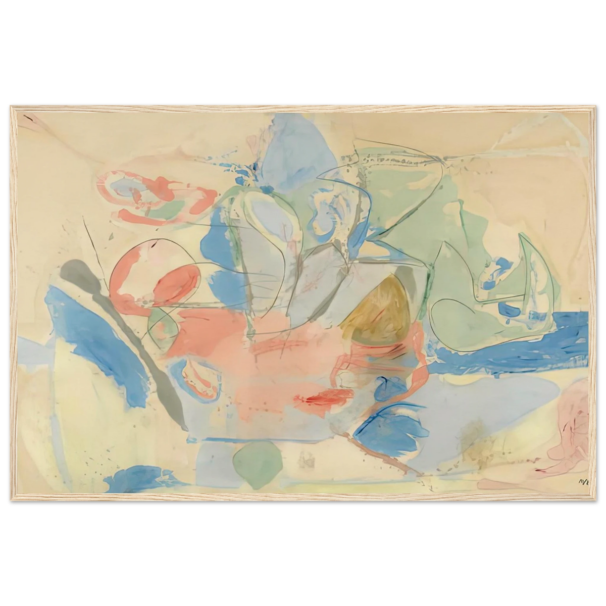 Mountains and Sea, 1952- Framed Poster | Helen Frankenthaler Framed Prints Wall Art | Frankenthaler Helen