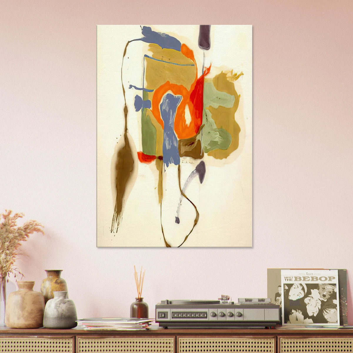 Blue Form in a Scene - 1961 Canvas | Helen Frankenthaler Canvas | Frankenthaler Helen