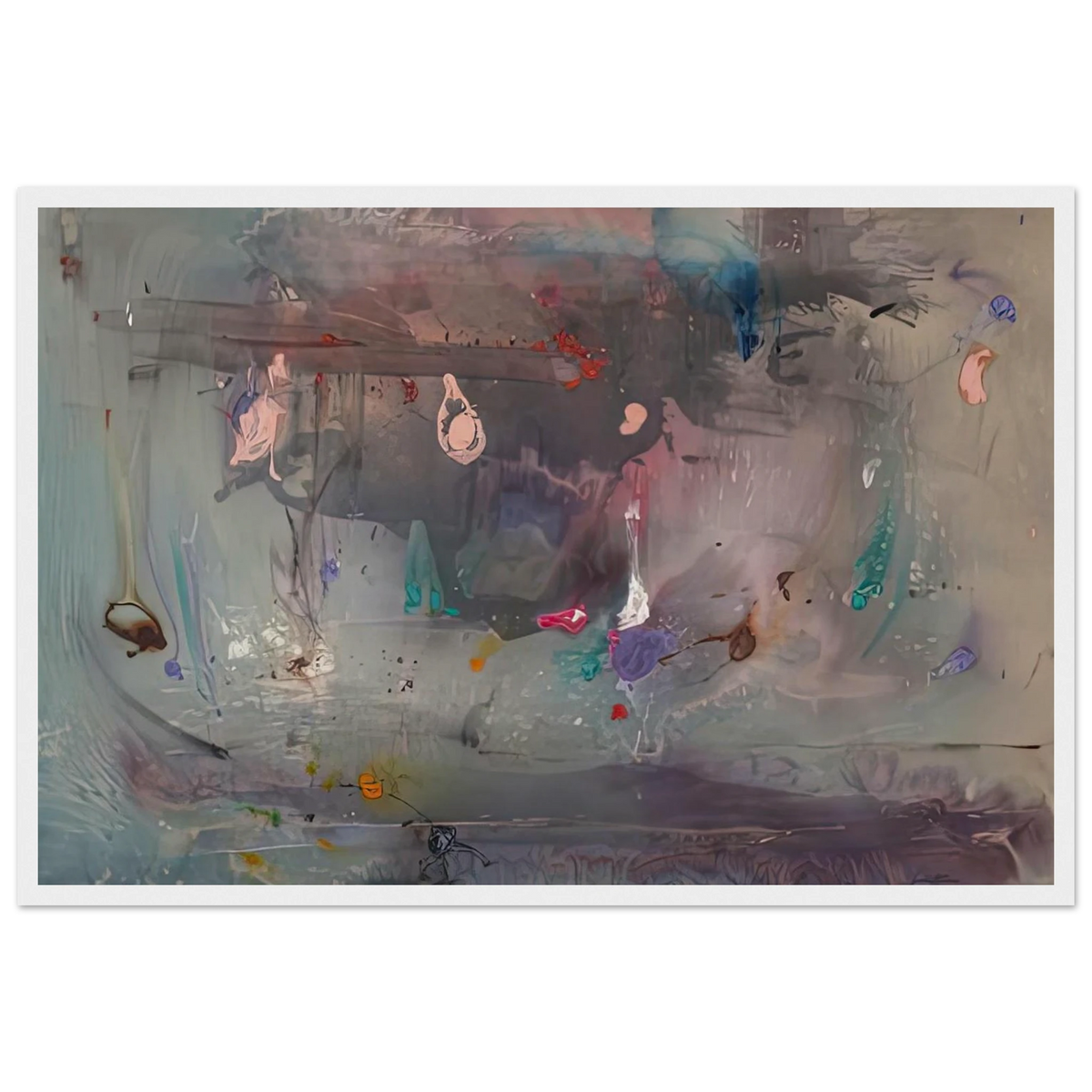 Grey Fireworks, 1982- Framed Poster | Helen Frankenthaler Framed Prints Wall Art | Frankenthaler Helen