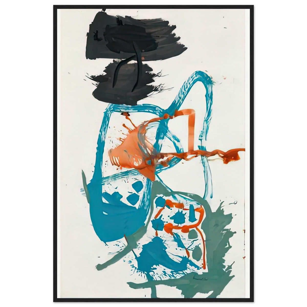 Winter Figure with Black Overhead, 1959- Framed Poster | Helen Frankenthaler Framed Prints Wall Art | Frankenthaler Helen