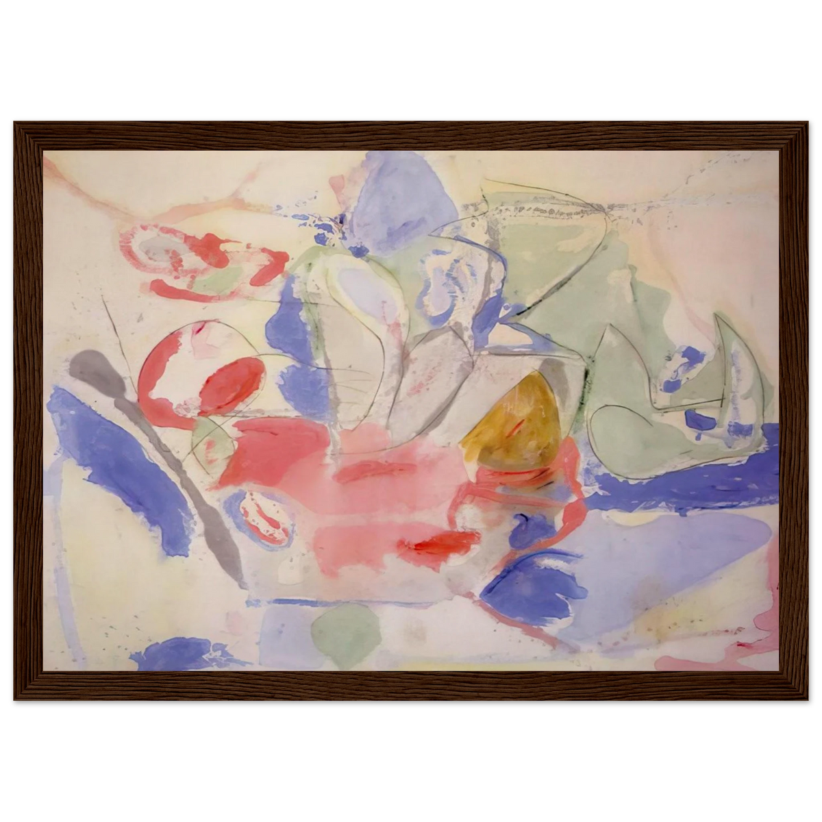Mountains and Sea - 1952 Framed Poster | Helen Frankenthaler Framed Prints Wall Art | Frankenthaler Helen