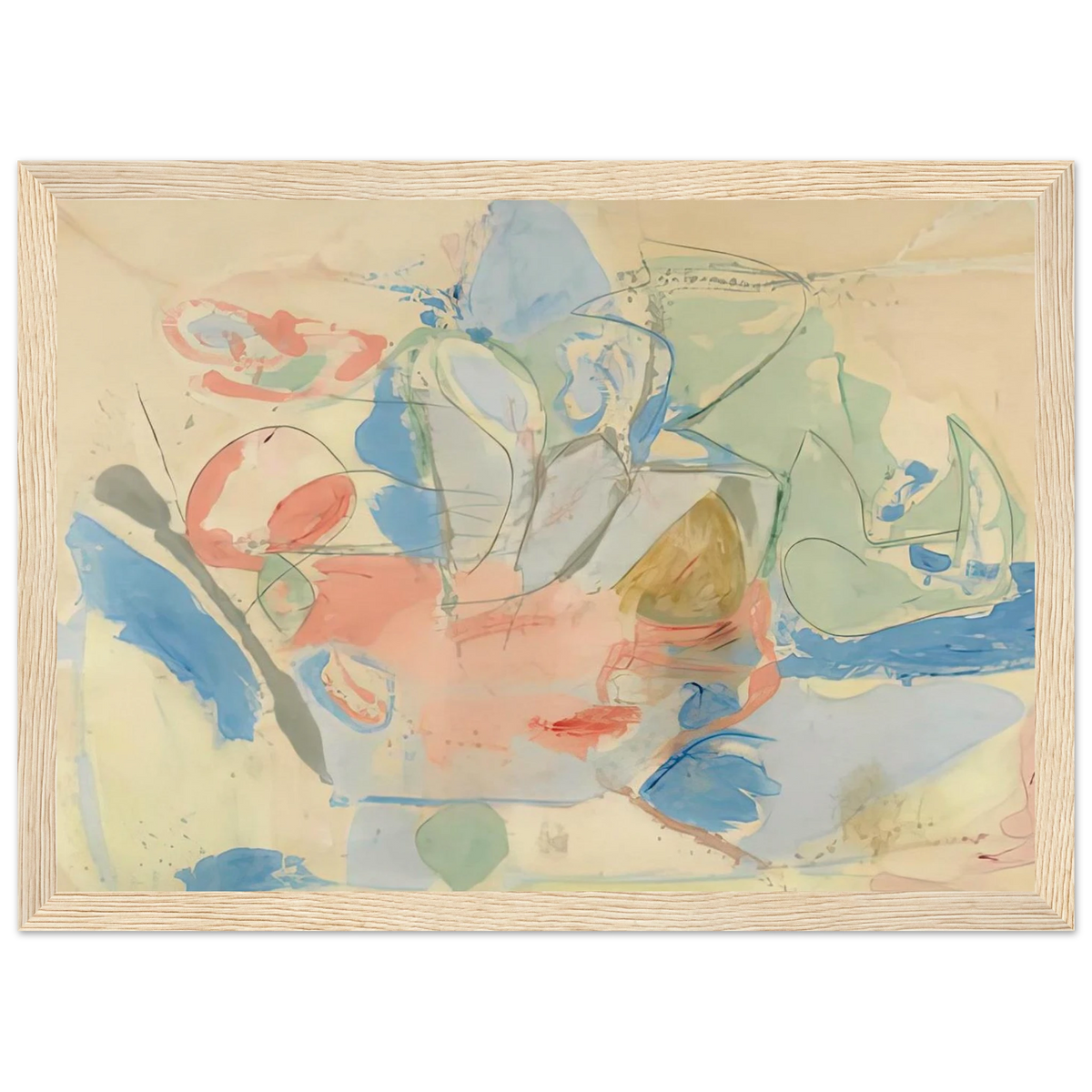 Mountains and Sea, 1952- Framed Poster | Helen Frankenthaler Framed Prints Wall Art | Frankenthaler Helen