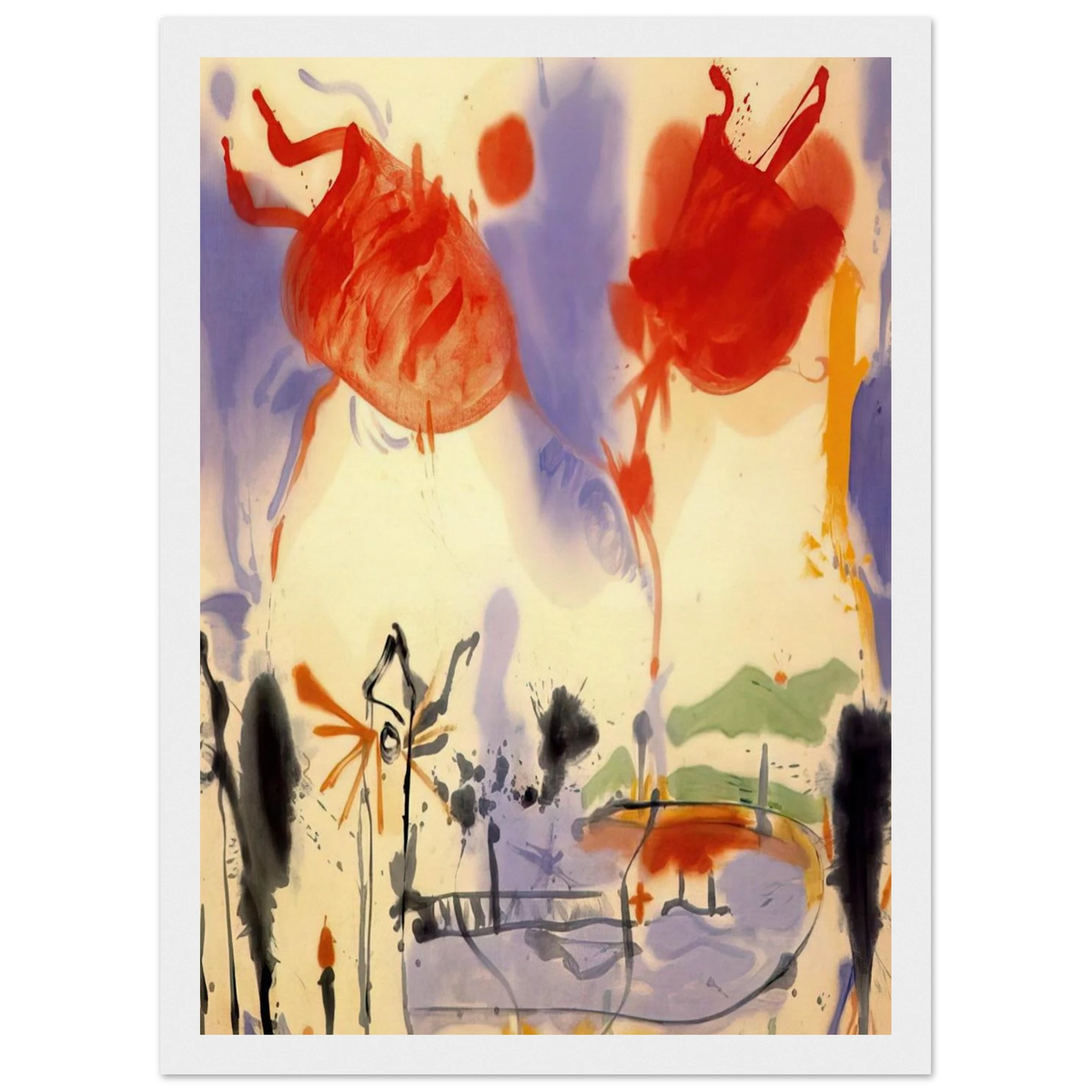 Round Trip - 1957 Framed Poster | Helen Frankenthaler Framed Prints Wall Art | Frankenthaler Helen