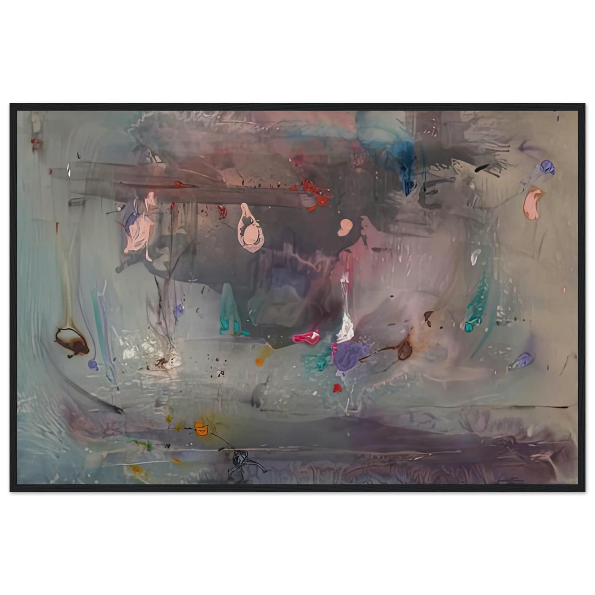 Grey Fireworks, 1982- Framed Poster | Helen Frankenthaler Framed Prints Wall Art | Frankenthaler Helen