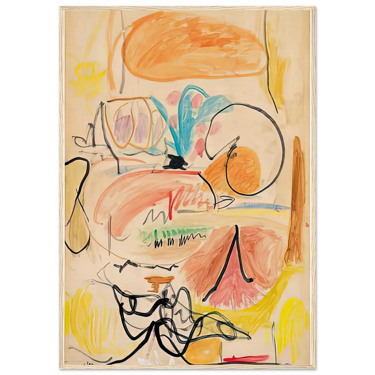 Window Shade No. 1, 1952- Framed Poster | Helen Frankenthaler Framed Prints Wall Art | Frankenthaler Helen