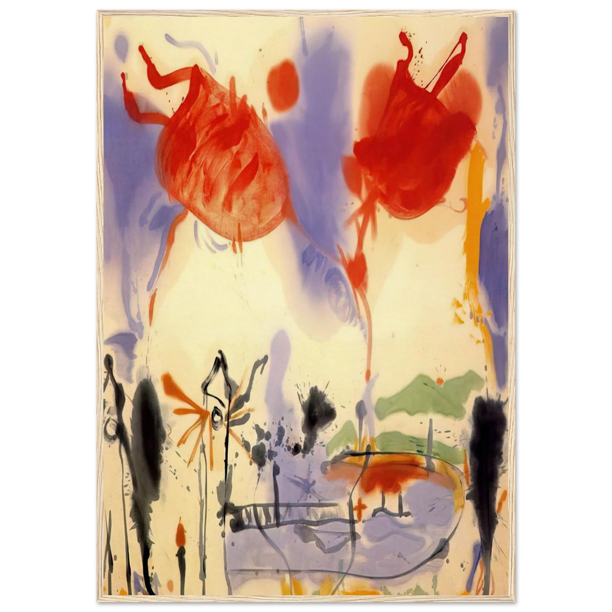 Round Trip - 1957 Framed Poster | Helen Frankenthaler Framed Prints Wall Art | Frankenthaler Helen
