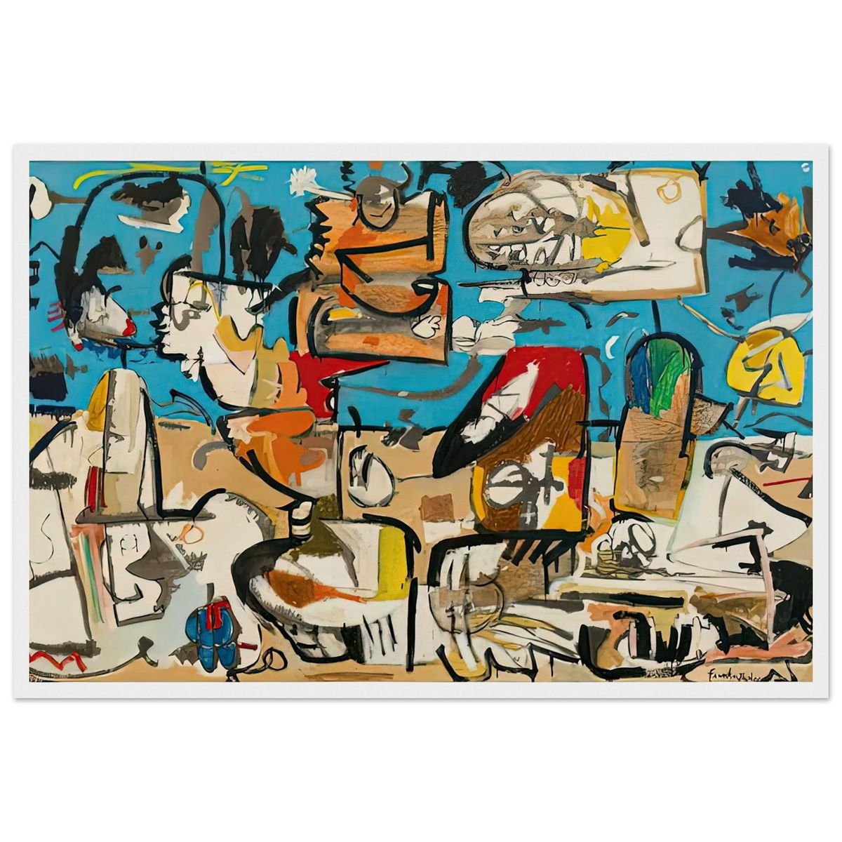 Untitled, 1951- Framed Poster | Helen Frankenthaler Framed Prints Wall Art | Frankenthaler Helen