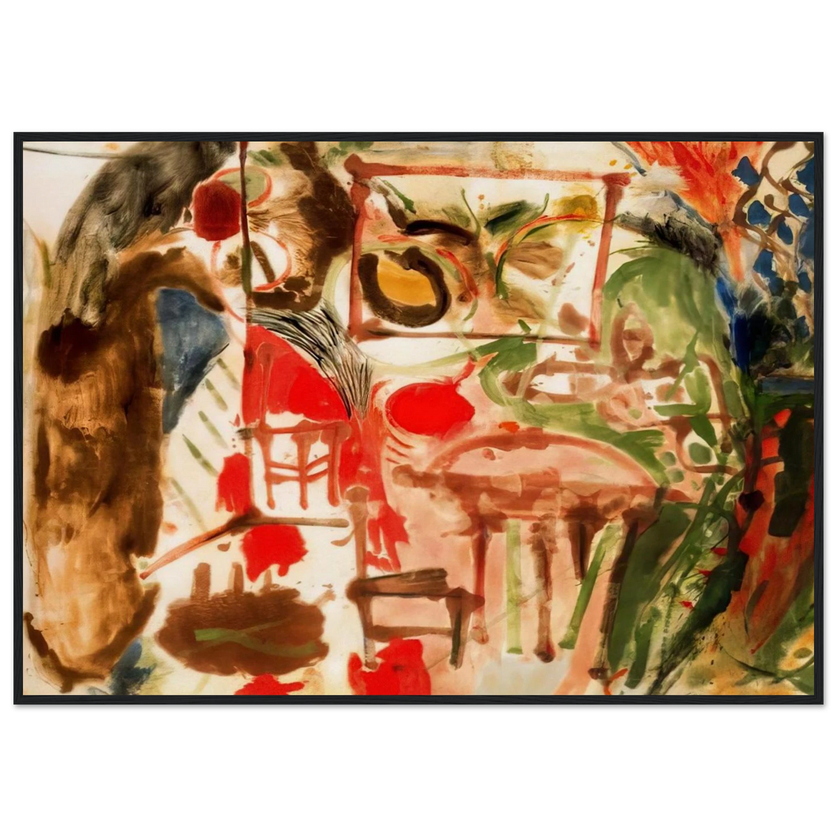 Interior - 1957 Framed Poster | Helen Frankenthaler Framed Prints Wall Art | Frankenthaler Helen