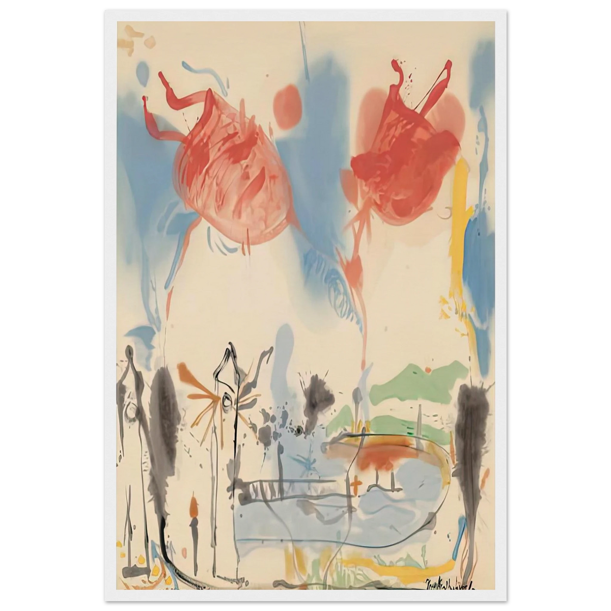 Round Trip, 1957- Framed Poster | Helen Frankenthaler Framed Prints Wall Art | Frankenthaler Helen