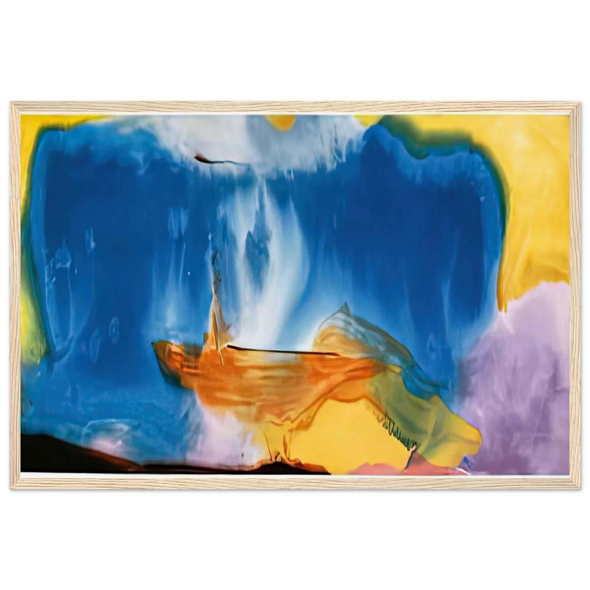 Moveable Blue, 1973- Framed Poster | Helen Frankenthaler Framed Prints Wall Art | Frankenthaler Helen